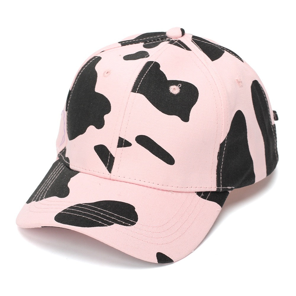 Womens Cow Print Baseball Cap Unisex Adjustable Baseball Hat Casual Cotton Sun Hats for Teen Girls