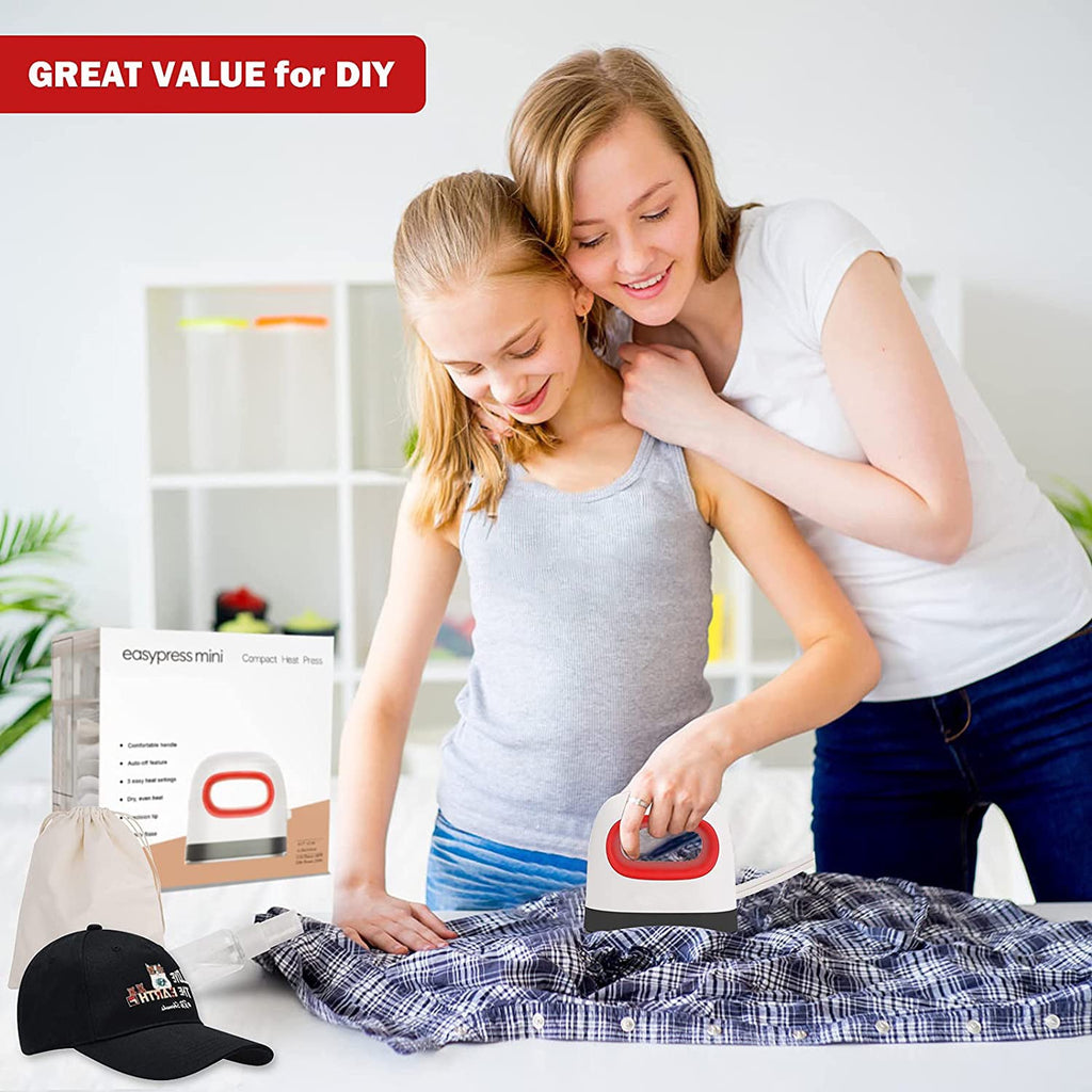 Mini Heat Press Machine for T-Shirts Shoes Hats, Portable Pressing Machine for Heating Transfer Sublimation DIY Shirt HTV Vinyl Projects