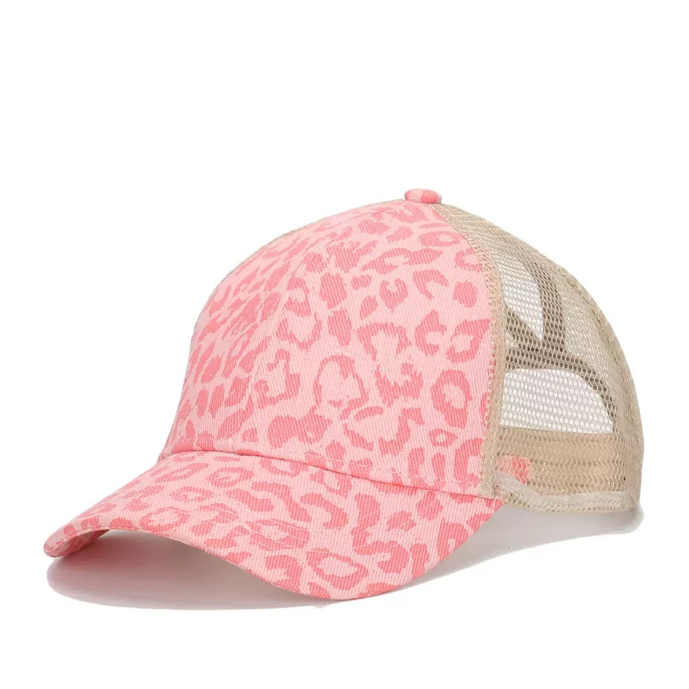 pony tail hat leopard style