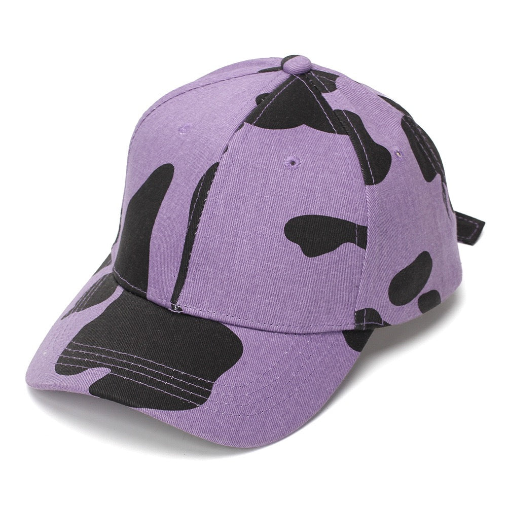 Womens Cow Print Baseball Cap Unisex Adjustable Baseball Hat Casual Cotton Sun Hats for Teen Girls