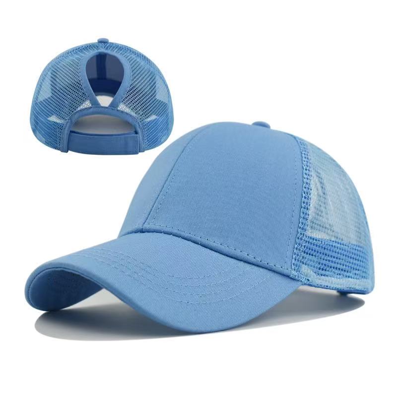 Women's Ponytail Baseball Cap - Mesh Quick-Dry Summer Hat with Adjustable Strap and Breathable Cross-Back Design