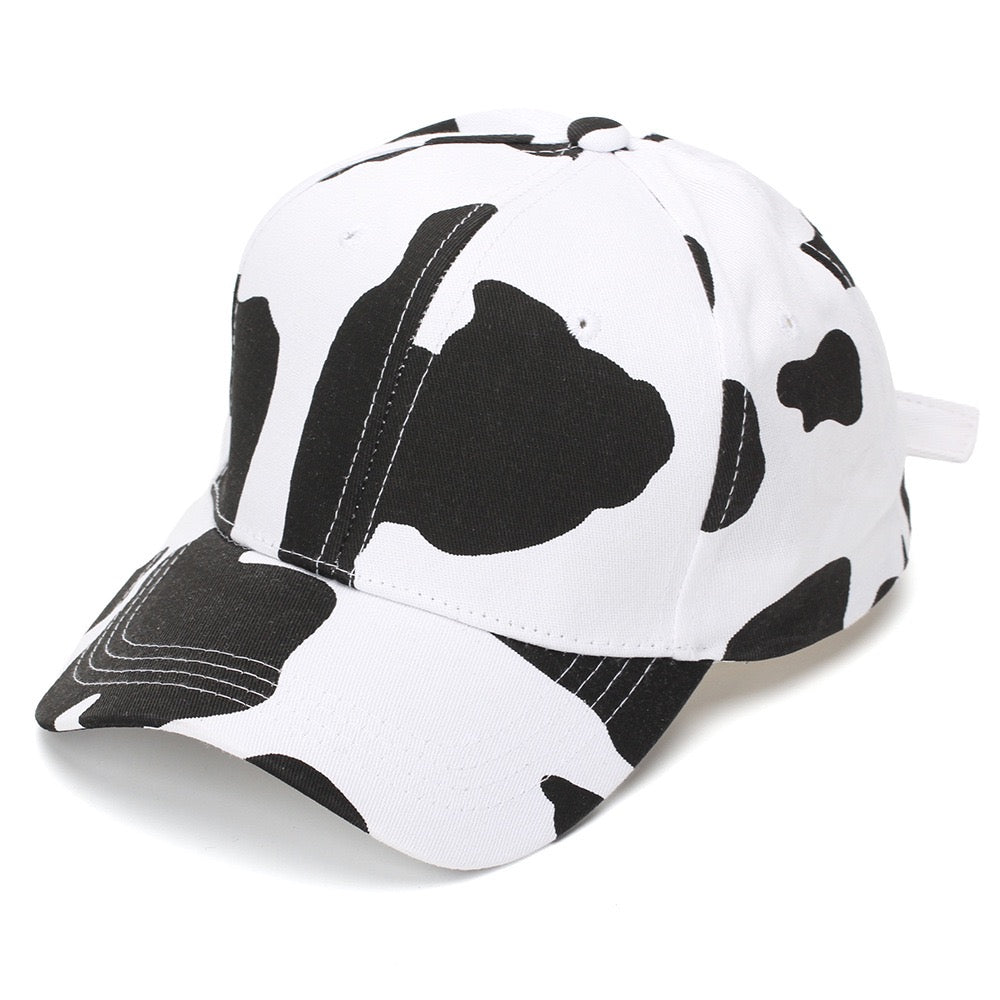 Womens Cow Print Baseball Cap Unisex Adjustable Baseball Hat Casual Cotton Sun Hats for Teen Girls